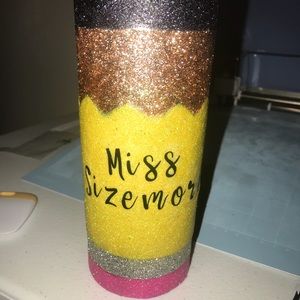 Personalized Glitter Pencil Tumbler